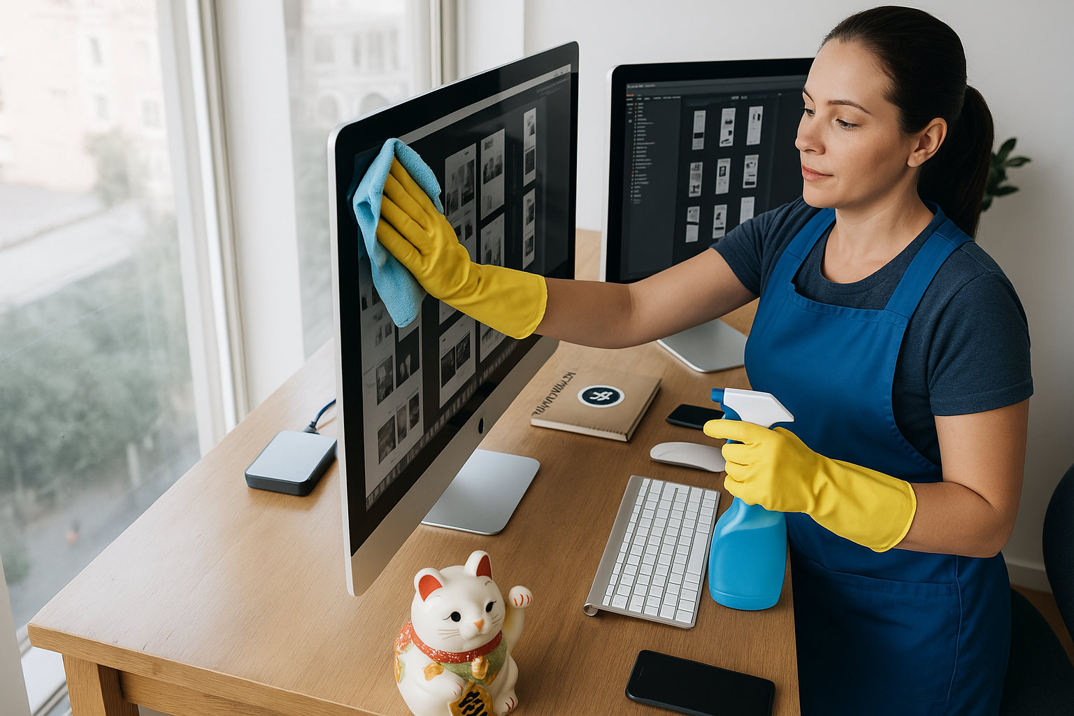 Gereinigter Arbeitsplatz nach der Unterhaltsreinigung